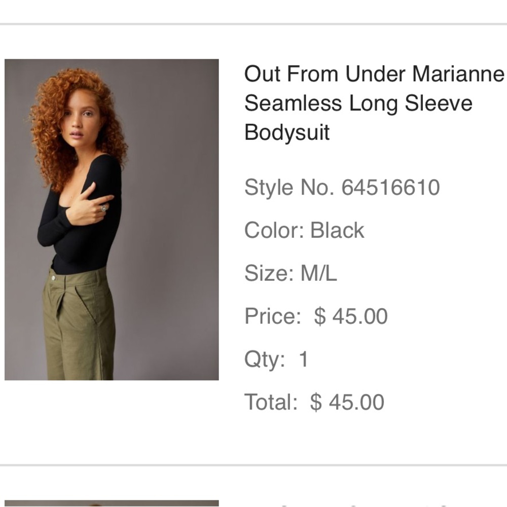 UO Out from Under Marianne Seamless Long Sleeve Bodysuit